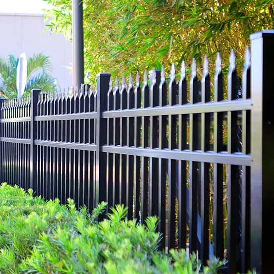 Powder coated metal fencing